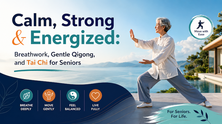 Calm, Strong & Energized: Breathwork, Gentle Qigong, and Tai Chi for Seniors.