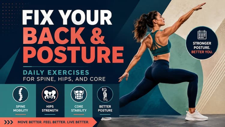 Fix Your Back & Posture: Daily Exercises for Spine, Hips, and Core.