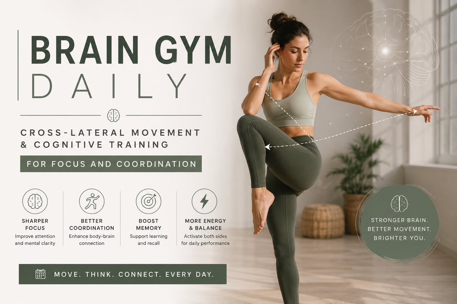 Brain Gym Daily: Cross-Lateral Movement & Cognitive Training for Focus and Coordination.